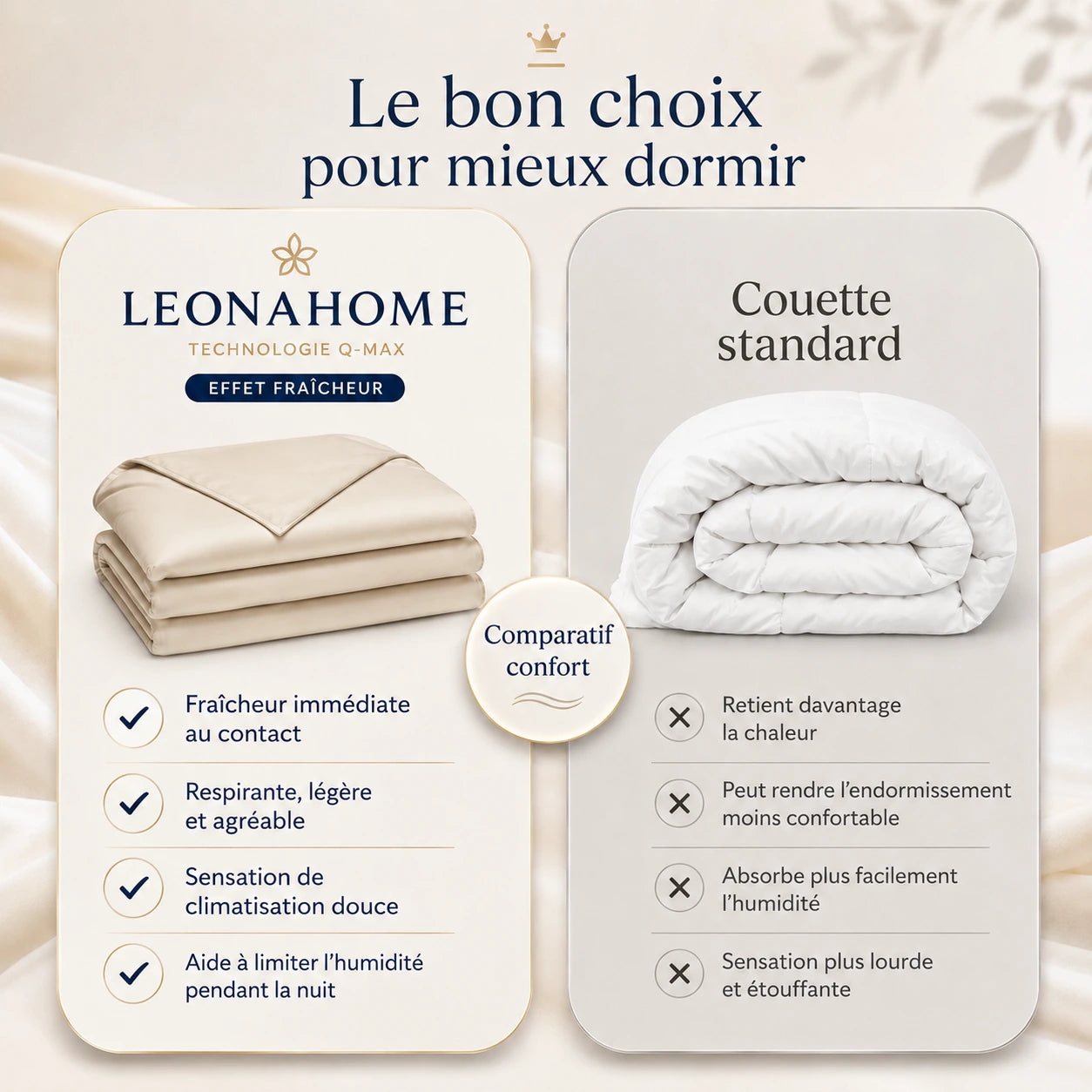 Couverture en Satin Rafraîchissant pour l'été Leonahome™