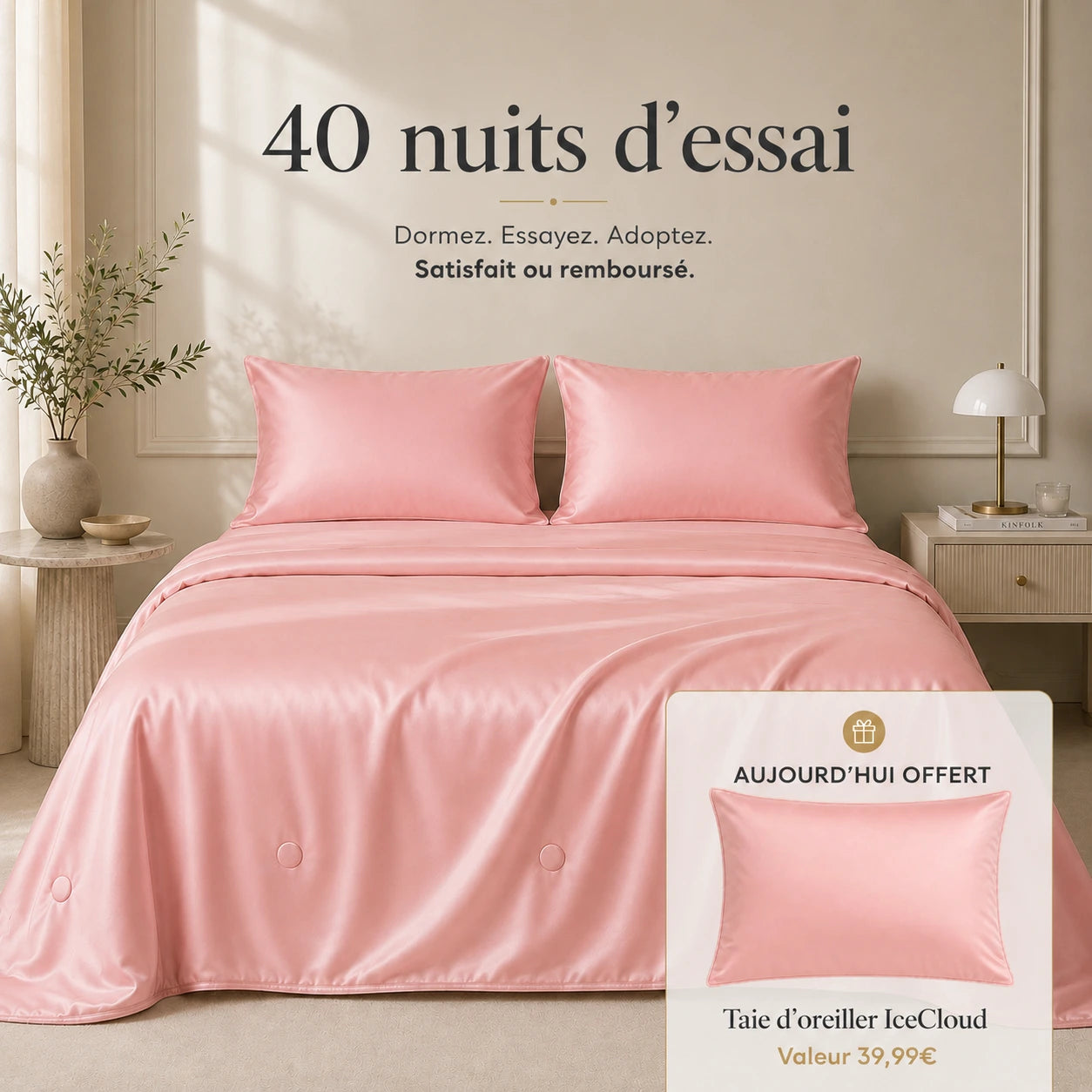 Couverture en Satin Rafraîchissant pour l'été Leonahome™