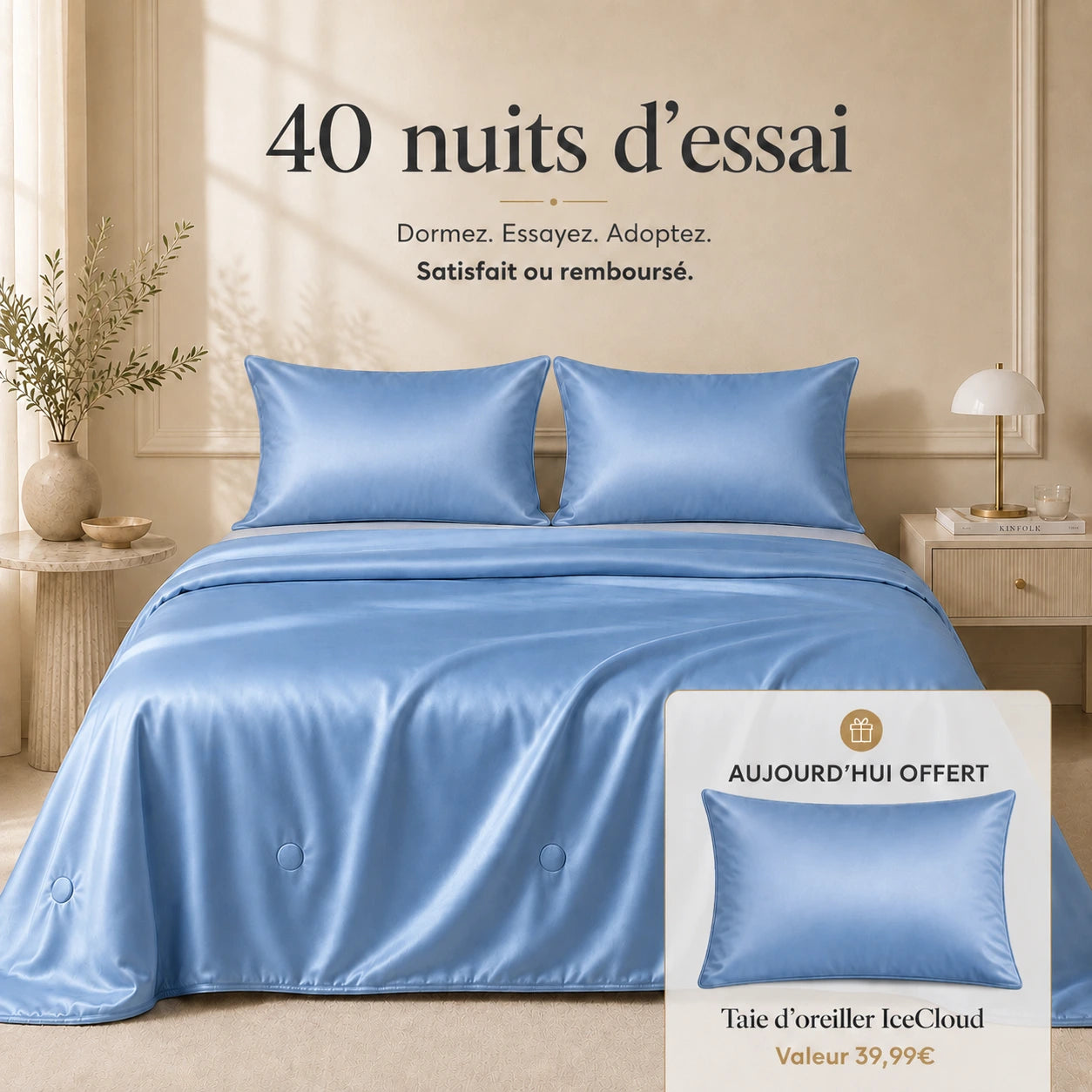 Couverture en Satin Rafraîchissant pour l'été Leonahome™