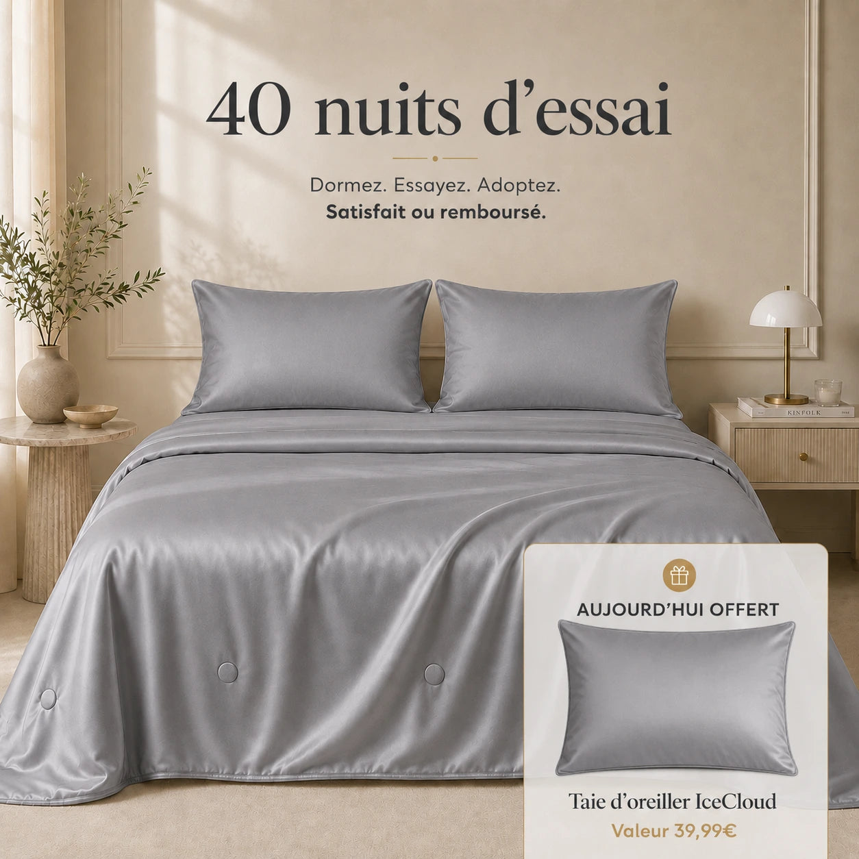 Couverture en Satin Rafraîchissant pour l'été Leonahome™